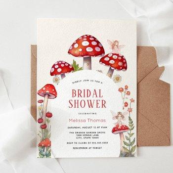 woodland fairy mushroom bridal shower invitation