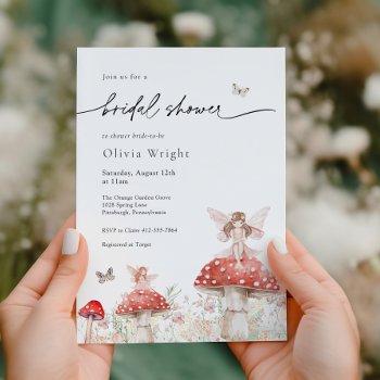 woodland fairy mushroom bridal shower invitation