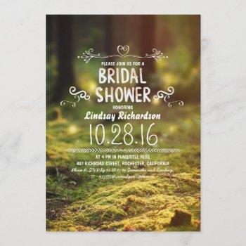 woodland  rustic outdoor bridal shower invites