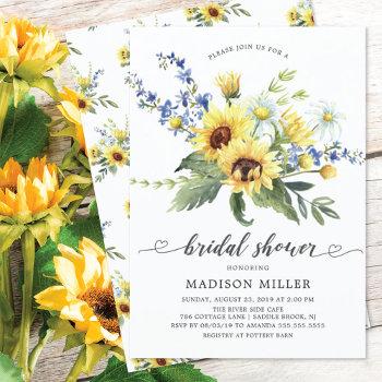 yellow sunflower bridal shower invitation