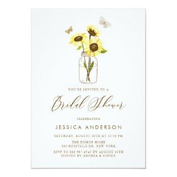 Yellow Sunflowers In Mason Jar Postcard Front View