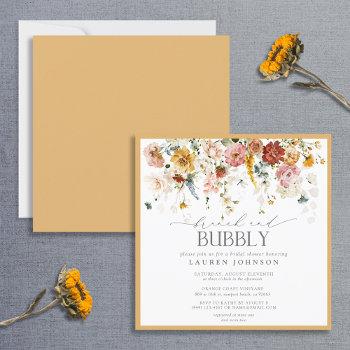 yellow wildflower brunch & bubbly bridal shower invitation