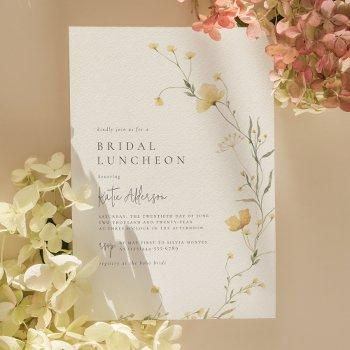 yellow wildflower elegant boho bridal shower photo invitation