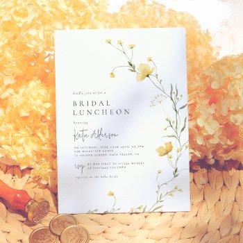 yellow wildflower elegant boho bridal shower photo invitation