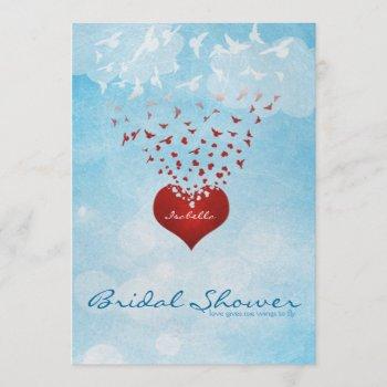 your love gives me wings bridal shower invitation